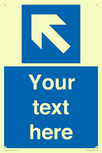 Custom Directional signage blue left arrow 